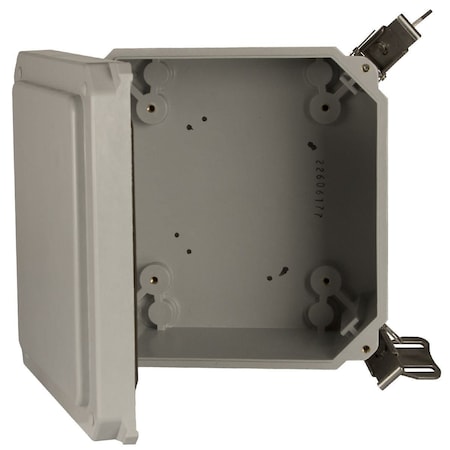 Wiegmann Twist Lock Latch Electrical Enclosures, 16 in H, 8 in D, 14 in W, NEMA 4X, Fiberglass HW-161408CHTL